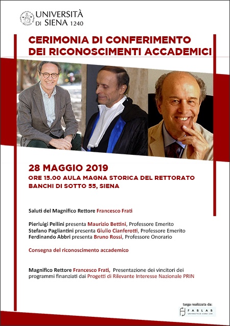 Cerimonia di conferimento dei riconoscimenti accademici