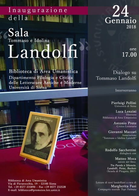 Locandina Inaugurazione della sala Tommaso e Idolina Landolfi