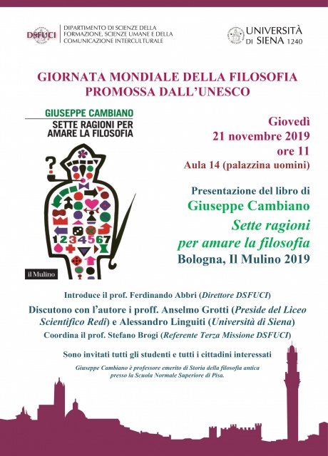 presentazione del libro "Sette ragioni per amare la filosofia" presentazione del libro "Sette ragioni per amare la filosofia"