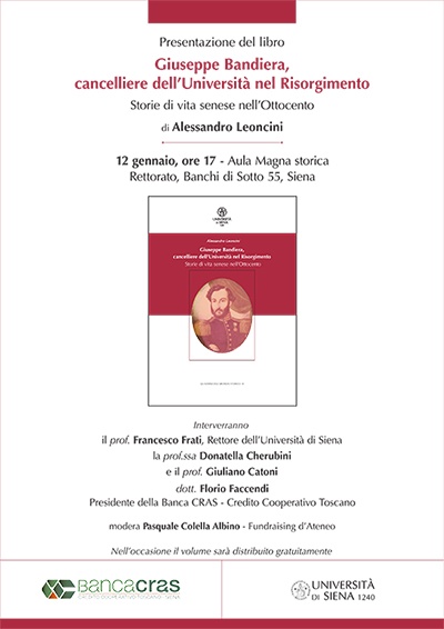 Locandina: "Giuseppe Bandiera, cancelliere dell’Università nel Risorgimento"