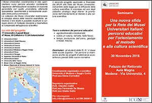 Una nuova sfida per la rete dei musei universitari italiani