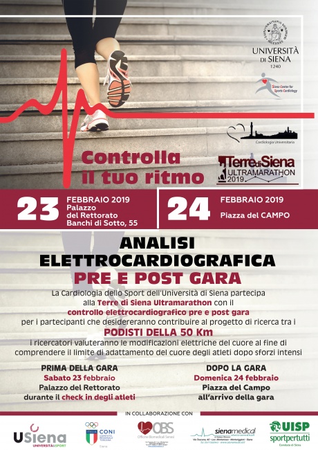 controllo elettrocardiografico pre e post gara Ultramarathon